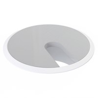 Powerdot genomföring, vitt, med silver dekorlock